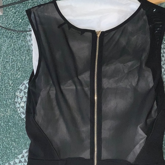 Marciano black bodycon dress with mesh inserts - Picture 4 of 6